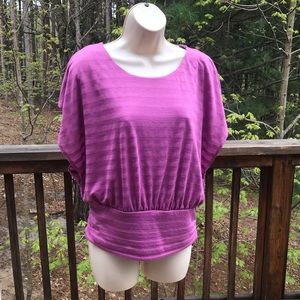 Double layered slit sleeve top by Neesha